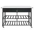 ACME Emery Artificial Stone Top 2-Drawer Kitchen Island in White and Gray