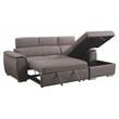 ACME Haruko Sleeper Sectional Sofa with Storage in Light Brown Fabric