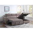 ACME Haruko Sleeper Sectional Sofa with Storage in Light Brown Fabric