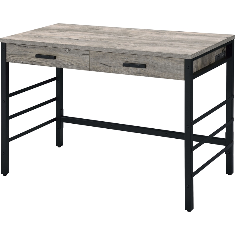 ACME Disho Built in USB Port Writing Desk in Oak and Black Finish ...