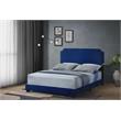 ACME Haemon Fabric Upholstered Queen Bed with Nailhead Trim in Blue