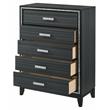 ACME Haiden 5-Drawer Wooden Chest with Shimmering Trim in Weathered Black