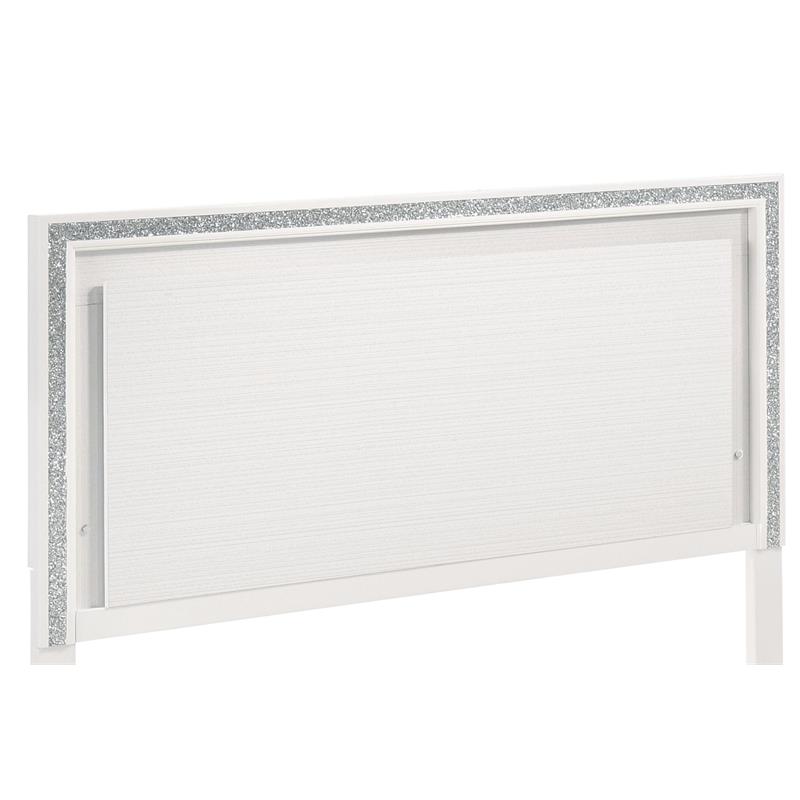 ACME Haiden Wooden Eastern King Bed with LED Lighting in White