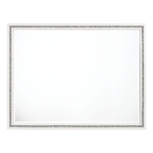 acme haiden rectangular wood frame dresser mirror in white