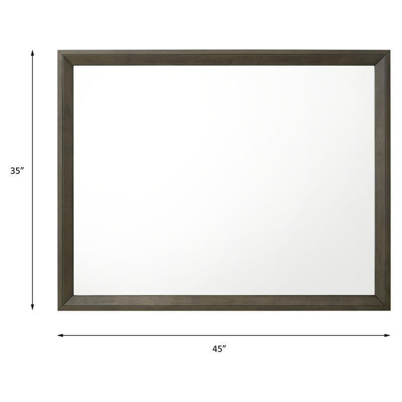 ACME Ilana Horizontal Rectangular Dresser Mirror with Wooden Frame in Gray