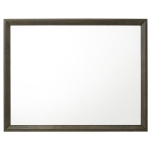 acme ilana horizontal rectangular dresser mirror with wooden frame in gray