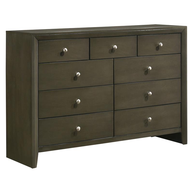 ACME Ilana Rectangular Wooden Dresser with 9 Drawers in Gray