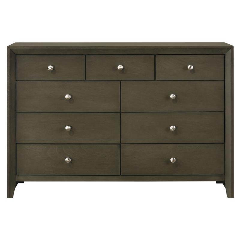 ACME Ilana Rectangular Wooden Dresser with 9 Drawers in Gray