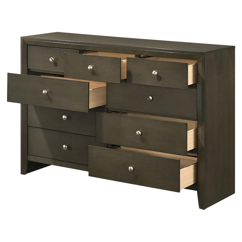 ACME Ilana Rectangular Wooden Dresser with 9 Drawers in Gray