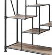 ACME Brantley Rectangular Metal Bookshelf in Antique Oak and Sandy Gray