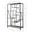 ACME Brantley Rectangular Metal Bookshelf in Antique Oak and Sandy Gray
