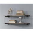 ACME Brantley 2 Wooden Tier Shelves Wall Rack in Antique Oak and Sandy Gray