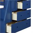 ACME Jason II Storage Twin Wooden Loft Bed with 8 Drawers in Navy Blue