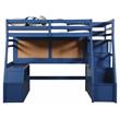ACME Jason II Storage Twin Wooden Loft Bed with 8 Drawers in Navy Blue