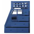 ACME Jason II Storage Twin Wooden Loft Bed with 8 Drawers in Navy Blue