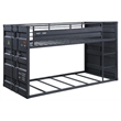 ACME Cargo Container Style Metal Twin over Twin Bunk Bed in Gunmetal