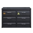 ACME Cargo Container Style Rectangular 6-Drawer Dresser in Gunmetal Metal