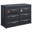 ACME Cargo Container Style Rectangular 6-Drawer Dresser in Gunmetal Metal