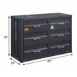 ACME Cargo Container Style Rectangular 6-Drawer Dresser in Gunmetal Metal