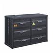 ACME Cargo Container Style Rectangular 6-Drawer Dresser in Gunmetal Metal