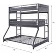 ACME Cargo Twin over Twin over Full Metal Triple Bunk Bed in Gunmetal