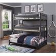 ACME Cargo Twin over Twin over Full Metal Triple Bunk Bed in Gunmetal