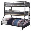 ACME Cargo Twin over Twin over Full Metal Triple Bunk Bed in Gunmetal