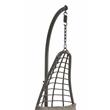 ACME Uzae Wicker Patio Hanging Chair with Metal Stand in Gray and Charcoal