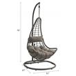 ACME Uzae Wicker Patio Hanging Chair with Metal Stand in Gray and Charcoal
