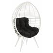 ACME Galzed Wicker Teardrop Patio Lounge Chair in Black and White