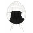 ACME Galzed Wicker Teardrop Patio Lounge Chair in Black and White