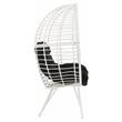 ACME Galzed Wicker Teardrop Patio Lounge Chair in Black and White