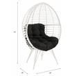ACME Galzed Wicker Teardrop Patio Lounge Chair in Black and White