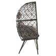 ACME Aeven Wicker Teardrop Patio Lounge Chair in Light Gray and Black