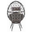 ACME Aeven Wicker Teardrop Patio Lounge Chair in Light Gray and Black