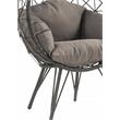 ACME Aeven Wicker Teardrop Patio Lounge Chair in Light Gray and Black