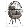 ACME Aeven Wicker Teardrop Patio Lounge Chair in Light Gray and Black