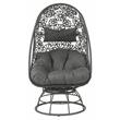 ACME Hikre Wicker Patio Lounge Chair and Side Table in Charcoal and Black