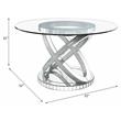 ACME Ornat Round Glass Top Dining Table in Faux Square Diamonds