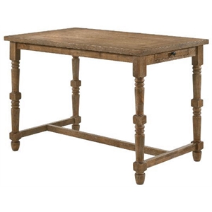 acme farsiris wooden counter height table with 1 drawer in weathered oak