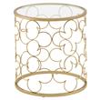 ACME Flowie 2-Piece Round Glass Top Nesting Table in Clear and Gold