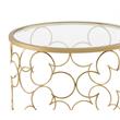 ACME Flowie 2-Piece Round Glass Top Nesting Table in Clear and Gold