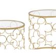 ACME Flowie 2-Piece Round Glass Top Nesting Table in Clear and Gold