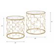 ACME Flowie 2-Piece Round Glass Top Nesting Table in Clear and Gold