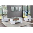 ACME Nevaeh Wooden Rectangular Coffee Table in Clear and White High Gloss