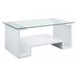 ACME Nevaeh Wooden Rectangular Coffee Table in Clear and White High Gloss