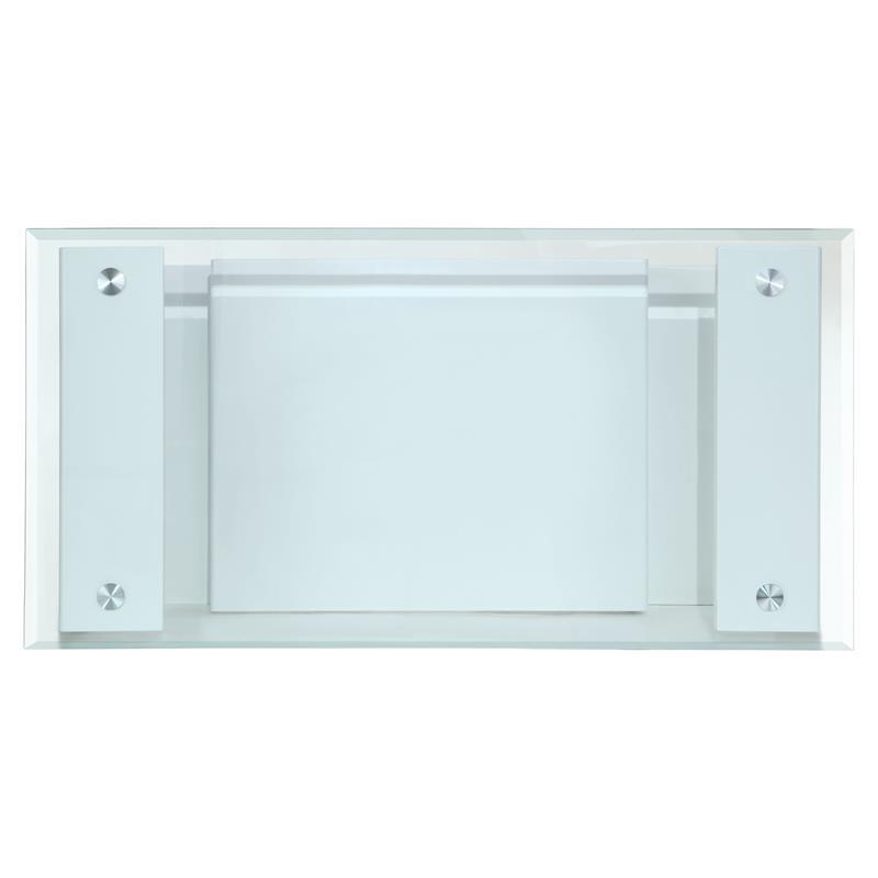 ACME Nevaeh Wooden Rectangular Coffee Table in Clear and White High Gloss