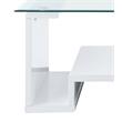 ACME Nevaeh Wooden Rectangular Coffee Table in Clear and White High Gloss