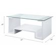ACME Nevaeh Wooden Rectangular Coffee Table in Clear and White High Gloss