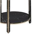ACME Thistle Round Glass Top End Table in Black and Champagne